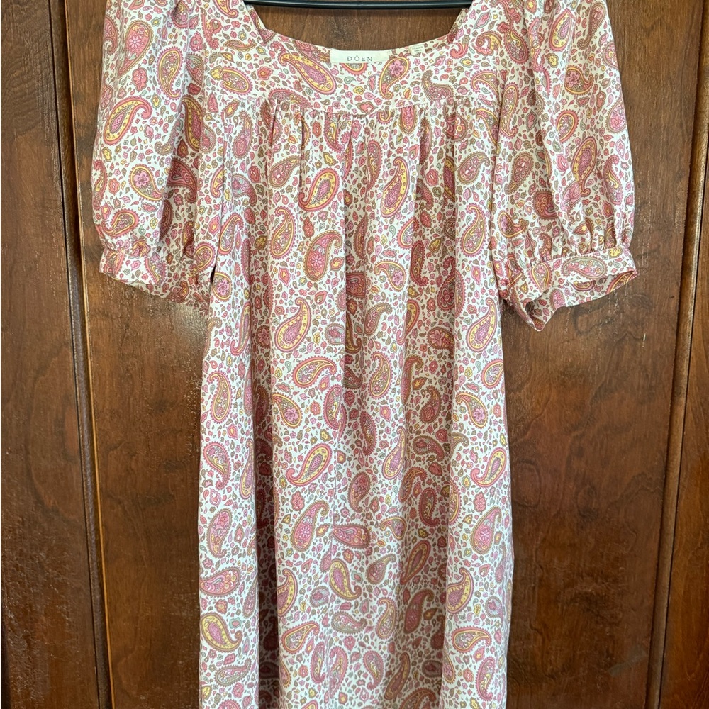 Doen Pink Paisley Mini Dress